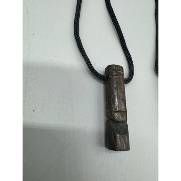 Hand-Carved Wooden Tiki Totem Necklace Set Of 3 good luck brown one size READ - Picture 3 of 4